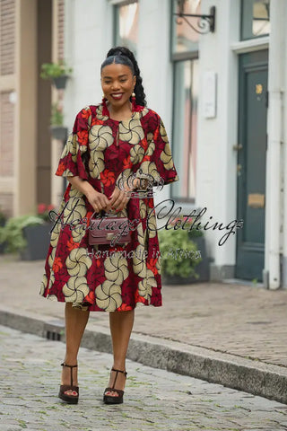 HAMZA RED PRINT DRESS Women’s Dress
