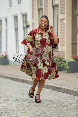 HAMZA RED PRINT DRESS Women’s Dress