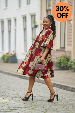 HAMZA RED PRINT DRESS Women’s Dress