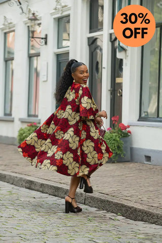 HAMZA RED PRINT DRESS Women’s Dress