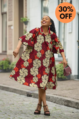 HAMZA RED PRINT DRESS Women’s Dress