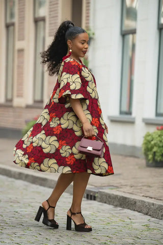 HAMZA RED PRINT DRESS Women’s Dress