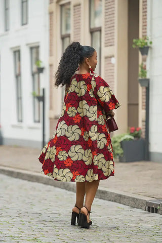 HAMZA RED PRINT DRESS Women’s Dress