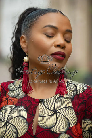 HAMZA TASSLE RED EARRINGS Earrings