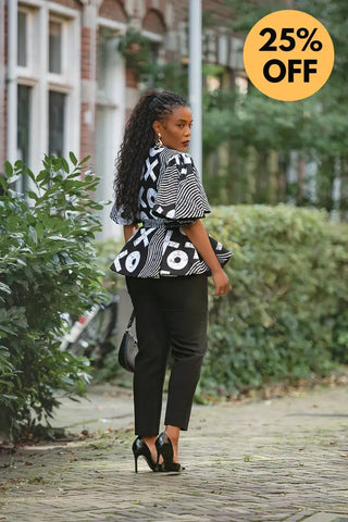 HANNA BLACK AND WHITE TOP Shirts & Tops