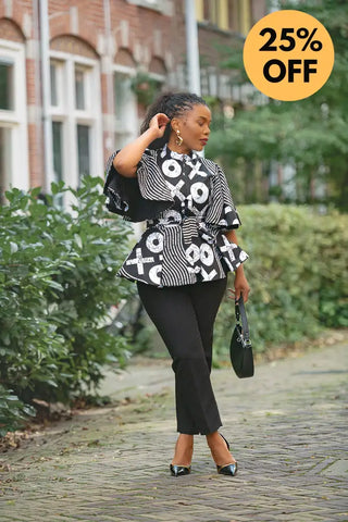 HANNA BLACK AND WHITE TOP Shirts & Tops