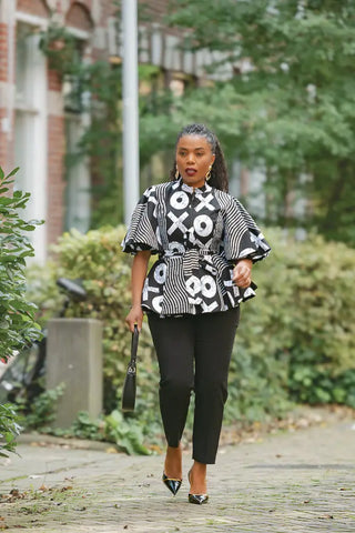 HANNA BLACK AND WHITE TOP Shirts & Tops