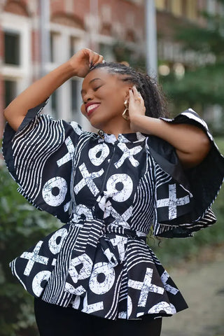 HANNA BLACK AND WHITE TOP Shirts & Tops