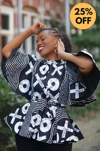 HANNA BLACK AND WHITE TOP Shirts & Tops