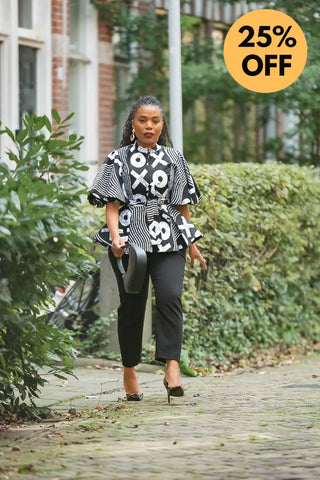 HANNA BLACK AND WHITE TOP Shirts & Tops