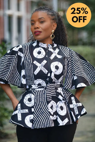 HANNA BLACK AND WHITE TOP Shirts & Tops