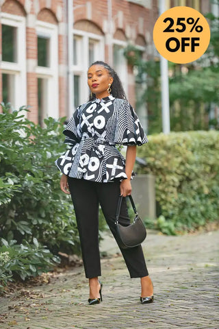 HANNA BLACK AND WHITE TOP Shirts & Tops