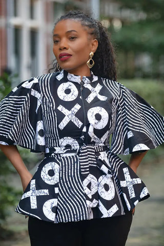 HANNA BLACK AND WHITE TOP Shirts & Tops