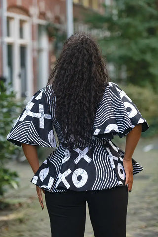 HANNA BLACK AND WHITE TOP Shirts & Tops