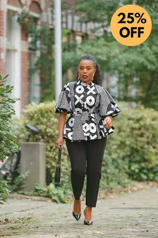 HANNA BLACK AND WHITE TOP Shirts & Tops