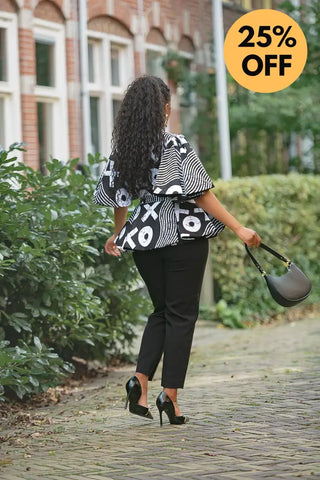 HANNA BLACK AND WHITE TOP Shirts & Tops