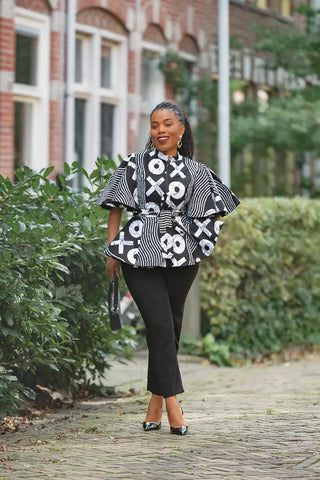 HANNA BLACK AND WHITE TOP Shirts & Tops