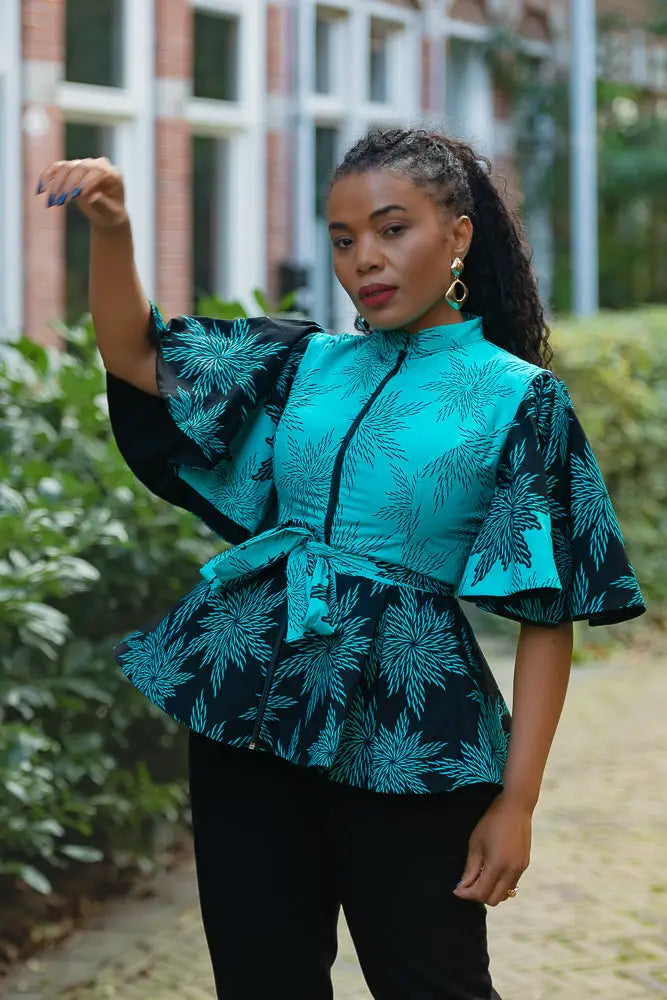 HANNA BLUE TOP Shirts & Tops