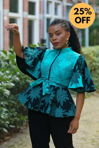 HANNA BLUE TOP Shirts & Tops