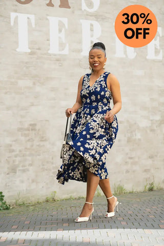 HIBO NAVY FLORAL DRESS Women’s Dress