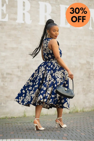 HIBO NAVY FLORAL DRESS Women’s Dress