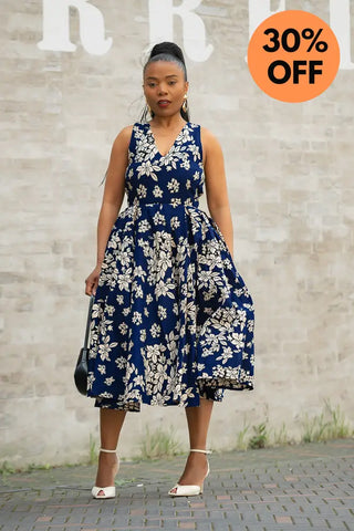 HIBO NAVY FLORAL DRESS Women’s Dress