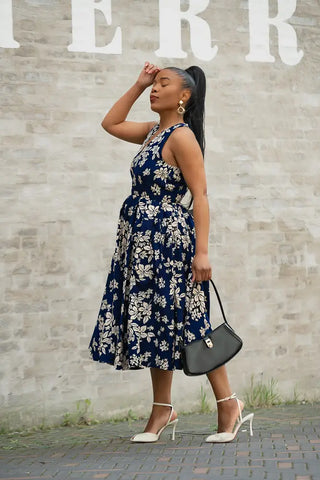 HIBO NAVY FLORAL DRESS Women’s Dress