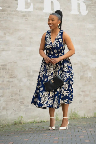 HIBO NAVY FLORAL DRESS Women’s Dress