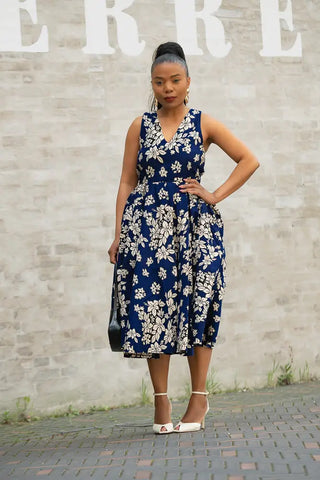 HIBO NAVY FLORAL DRESS Women’s Dress
