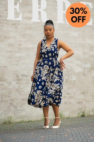 HIBO NAVY FLORAL DRESS Women’s Dress