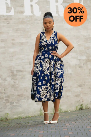 HIBO NAVY FLORAL DRESS Women’s Dress
