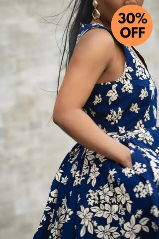 HIBO NAVY FLORAL DRESS Women’s Dress