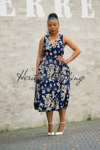 HIBO NAVY FLORAL DRESS Women’s Dress