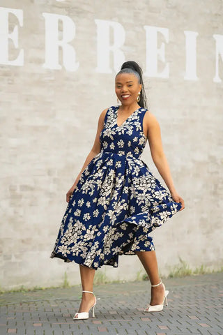 HIBO NAVY FLORAL DRESS Women’s Dress