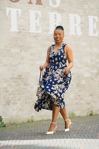 HIBO NAVY FLORAL DRESS Women’s Dress