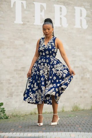 HIBO NAVY FLORAL DRESS Women’s Dress