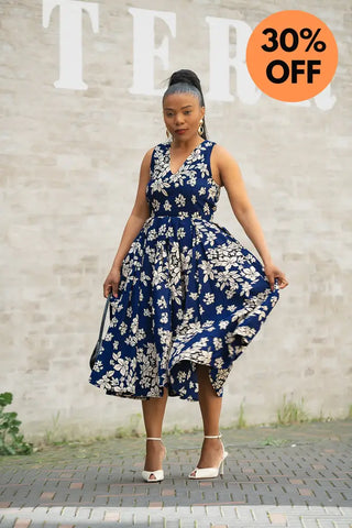 HIBO NAVY FLORAL DRESS Women’s Dress