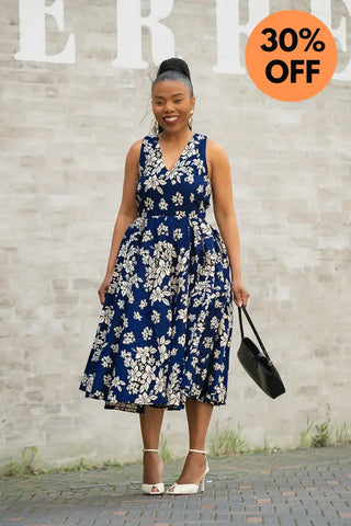 HIBO NAVY FLORAL DRESS Women’s Dress