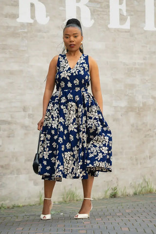 HIBO NAVY FLORAL DRESS Women’s Dress