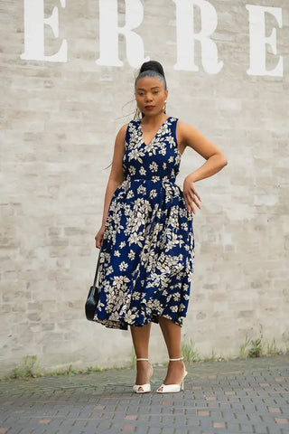 HIBO NAVY FLORAL DRESS Women’s Dress
