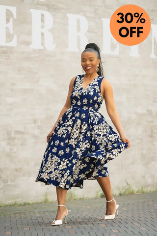 HIBO NAVY FLORAL DRESS Women’s Dress