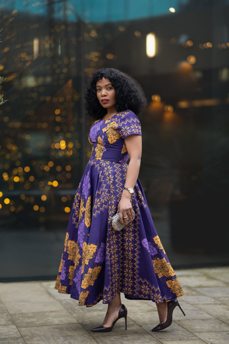 Majesty Purple Ankara Dress