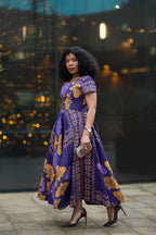 Majesty Purple Ankara Dress