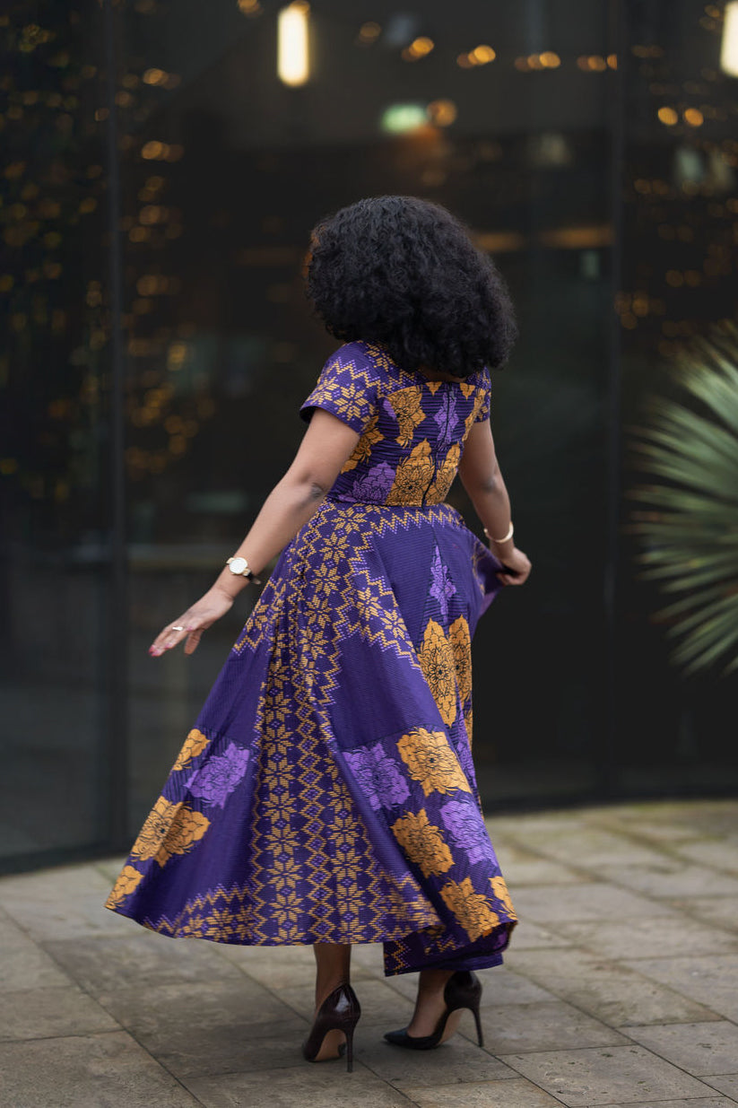 Majesty Purple Ankara Dress