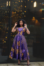 Majesty Purple Ankara Dress