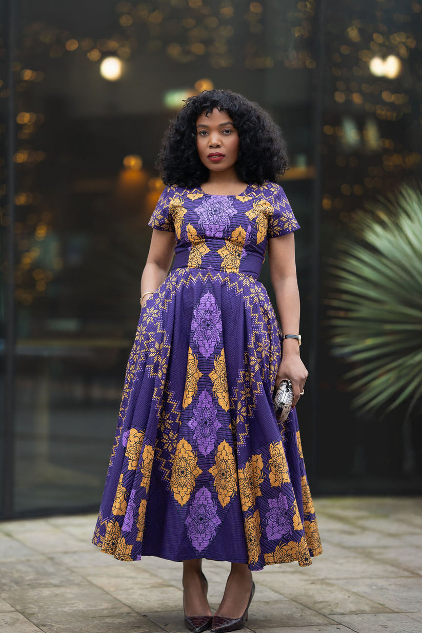 Majesty Purple Ankara Dress