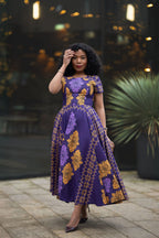 Majesty Purple Ankara Dress