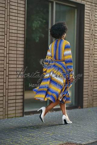 Julia Blue And Yellow Dress Apparel & Accessories