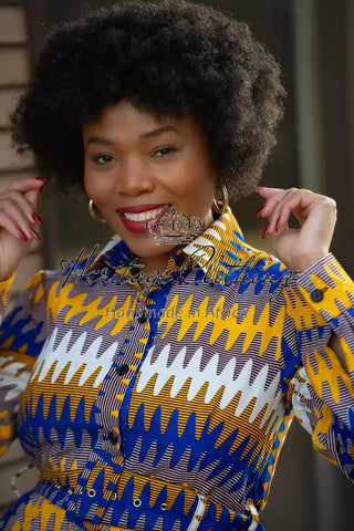 Julia Blue And Yellow Dress Apparel & Accessories