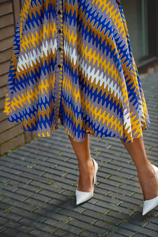 Julia Blue And Yellow Dress Apparel & Accessories